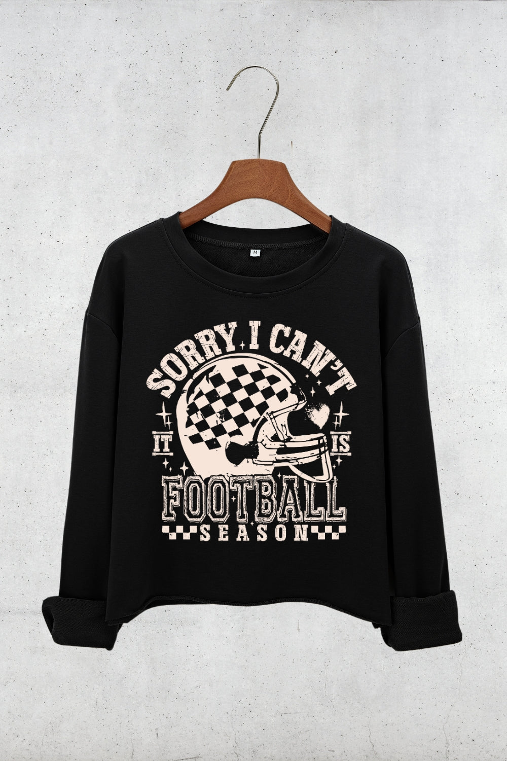 Sorry I Can't It Is Football Season Crop Sweatshirt For Women