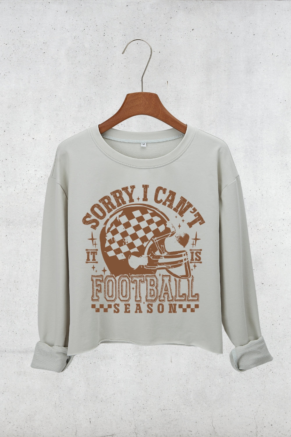 Sorry I Can't It Is Football Season Crop Sweatshirt For Women