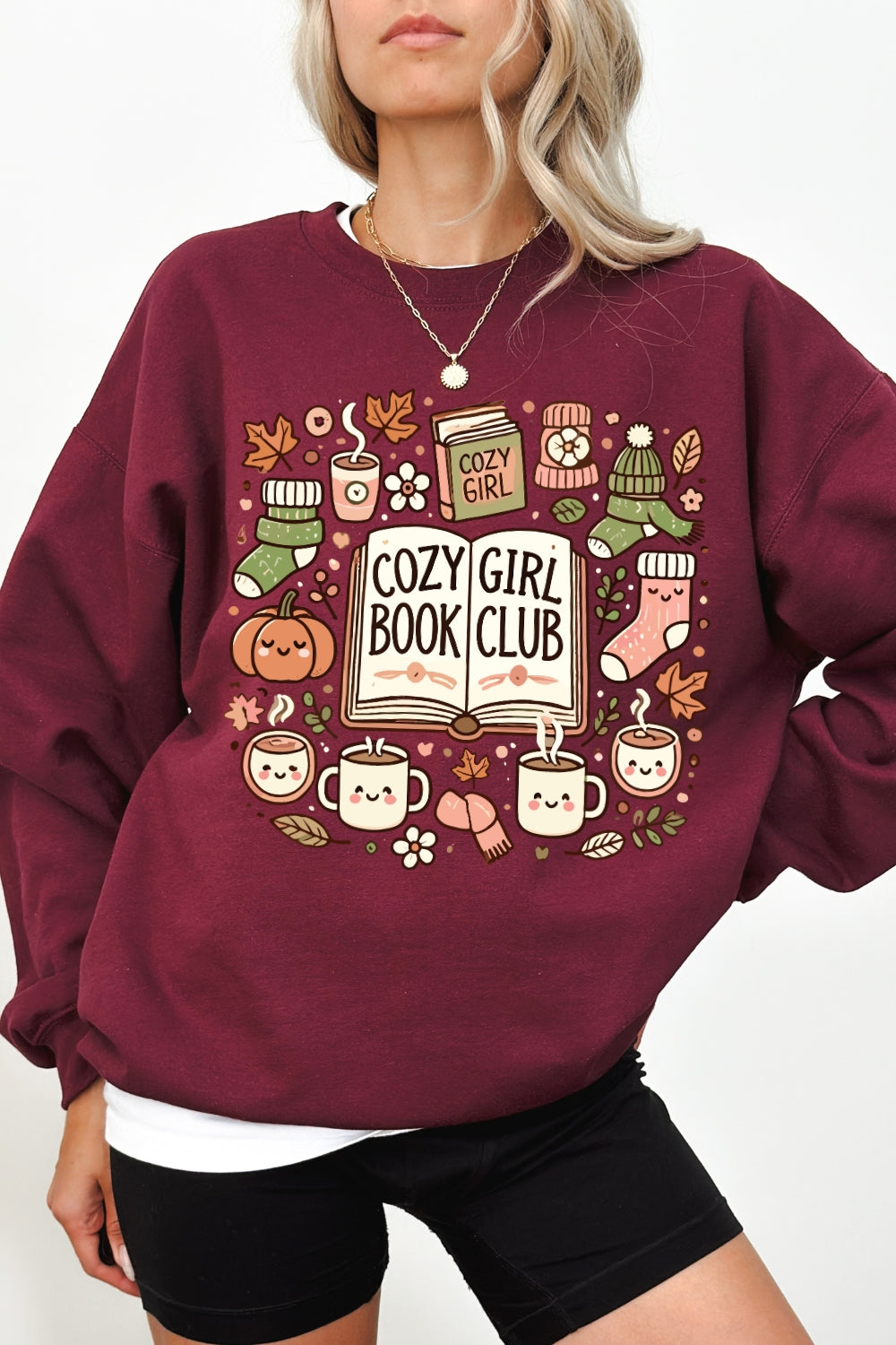 Cozy Girl Book Club Sweatshirt For Women