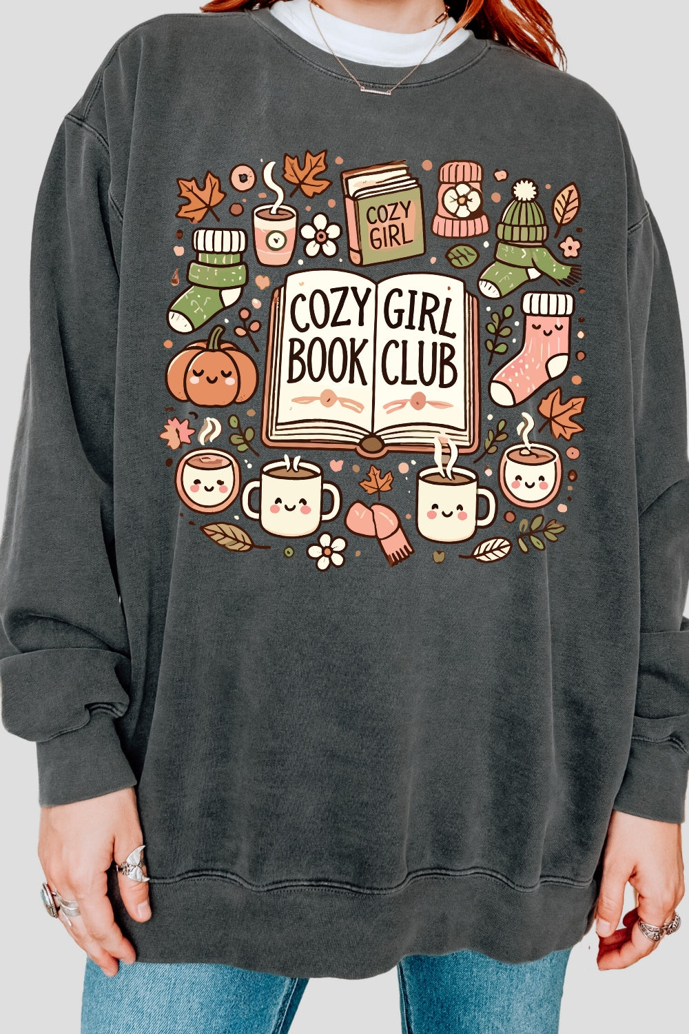 Cozy Girl Book Club Sweatshirt For Women