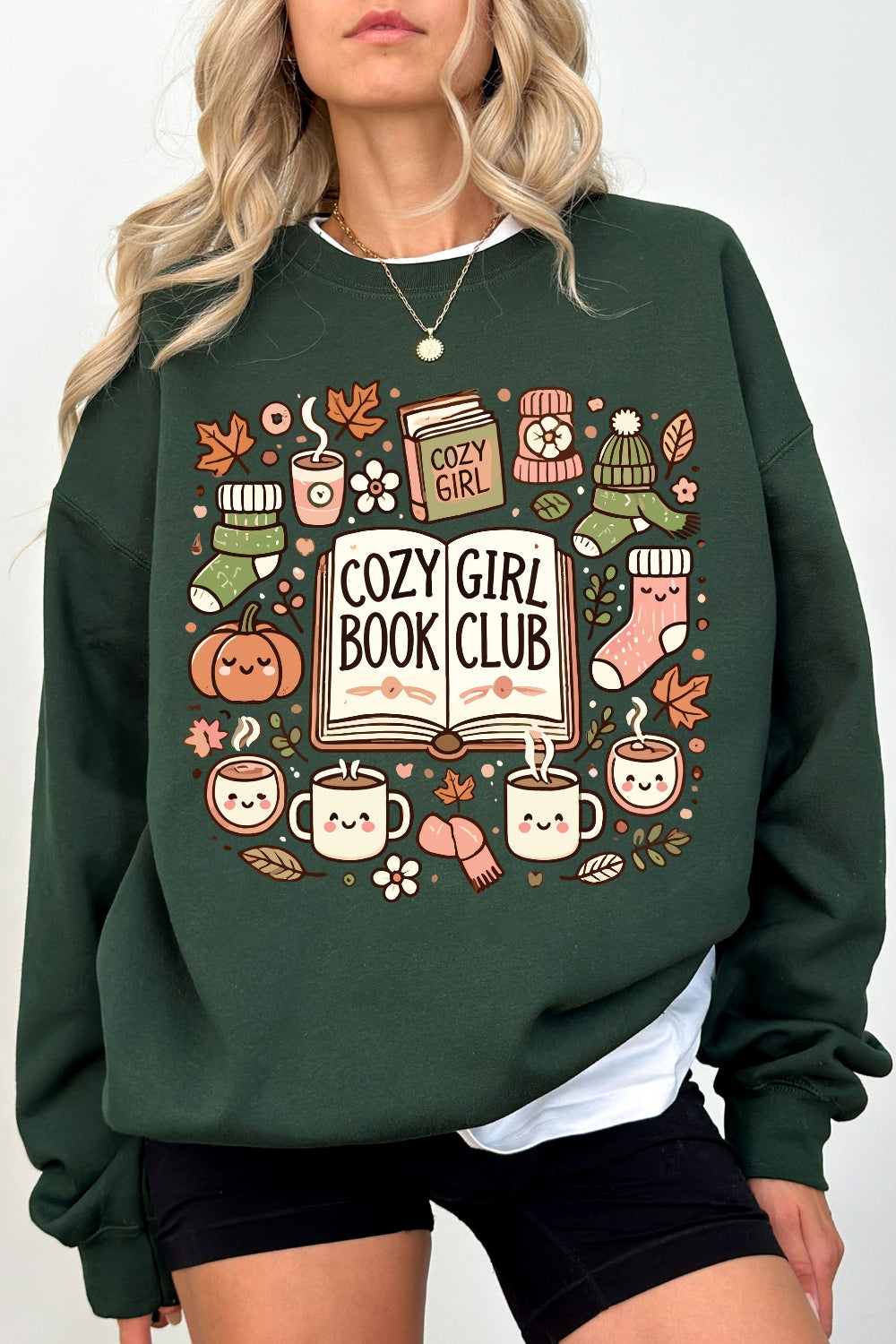 Cozy Girl Book Club Sweatshirt For Women