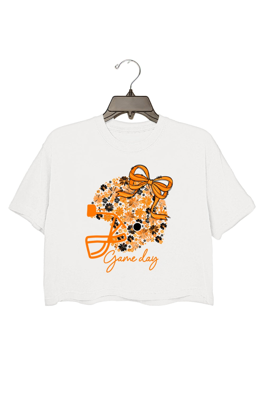 Mascot Floral Football Helmet Crop Top For Women