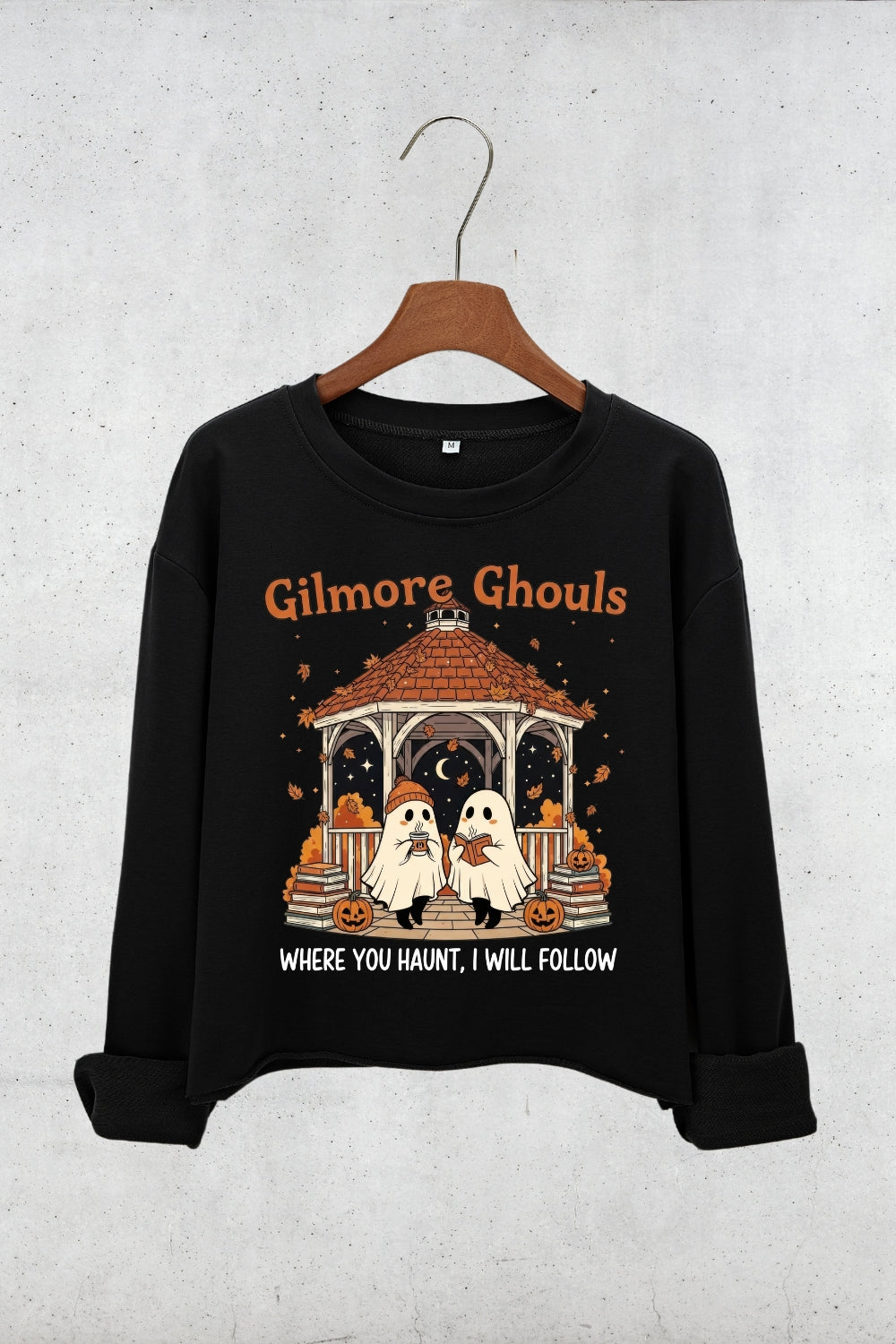 Gilmore Ghouls Halloween Spooky Crop Sweatshirt For Women