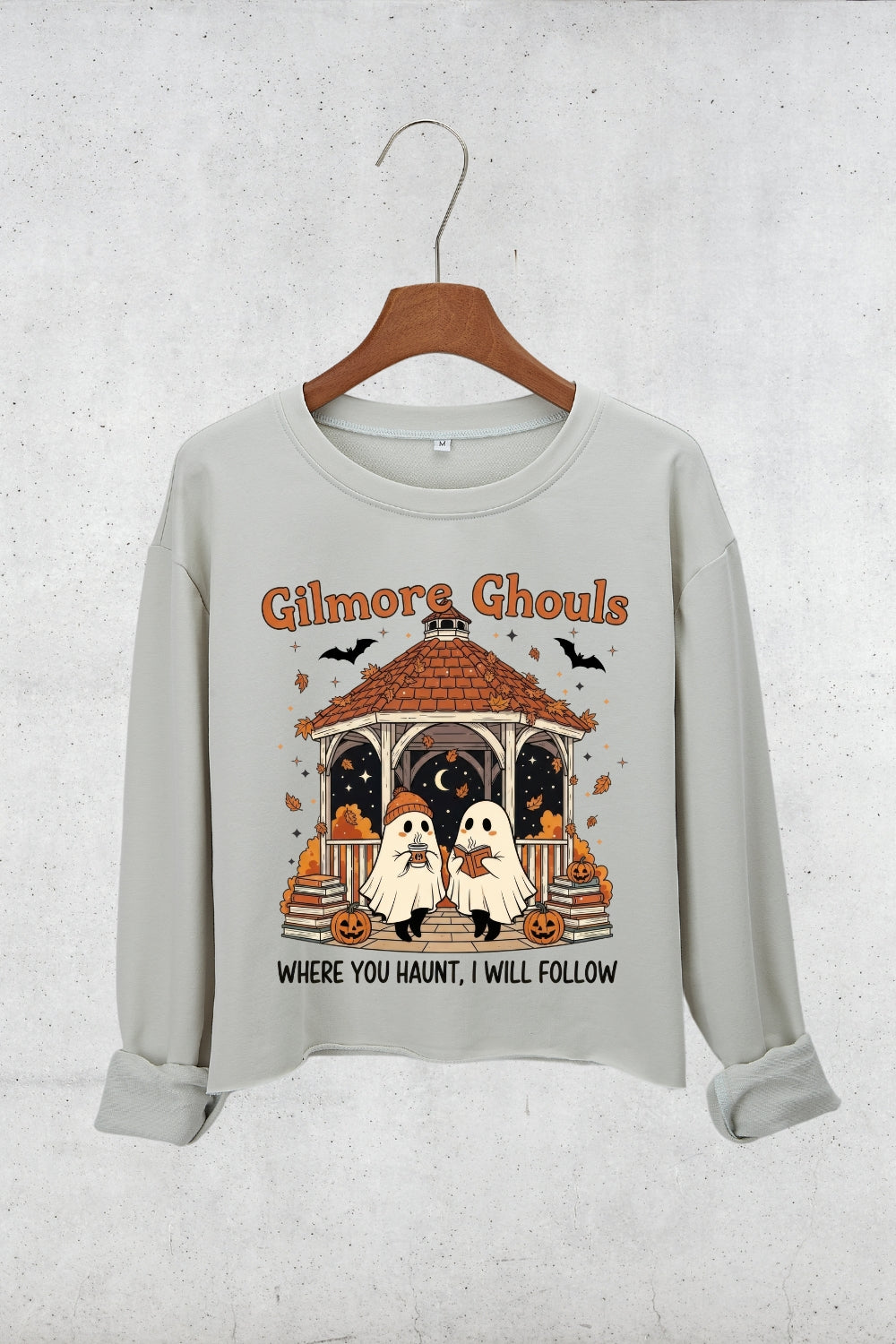 Gilmore Ghouls Halloween Spooky Crop Sweatshirt For Women