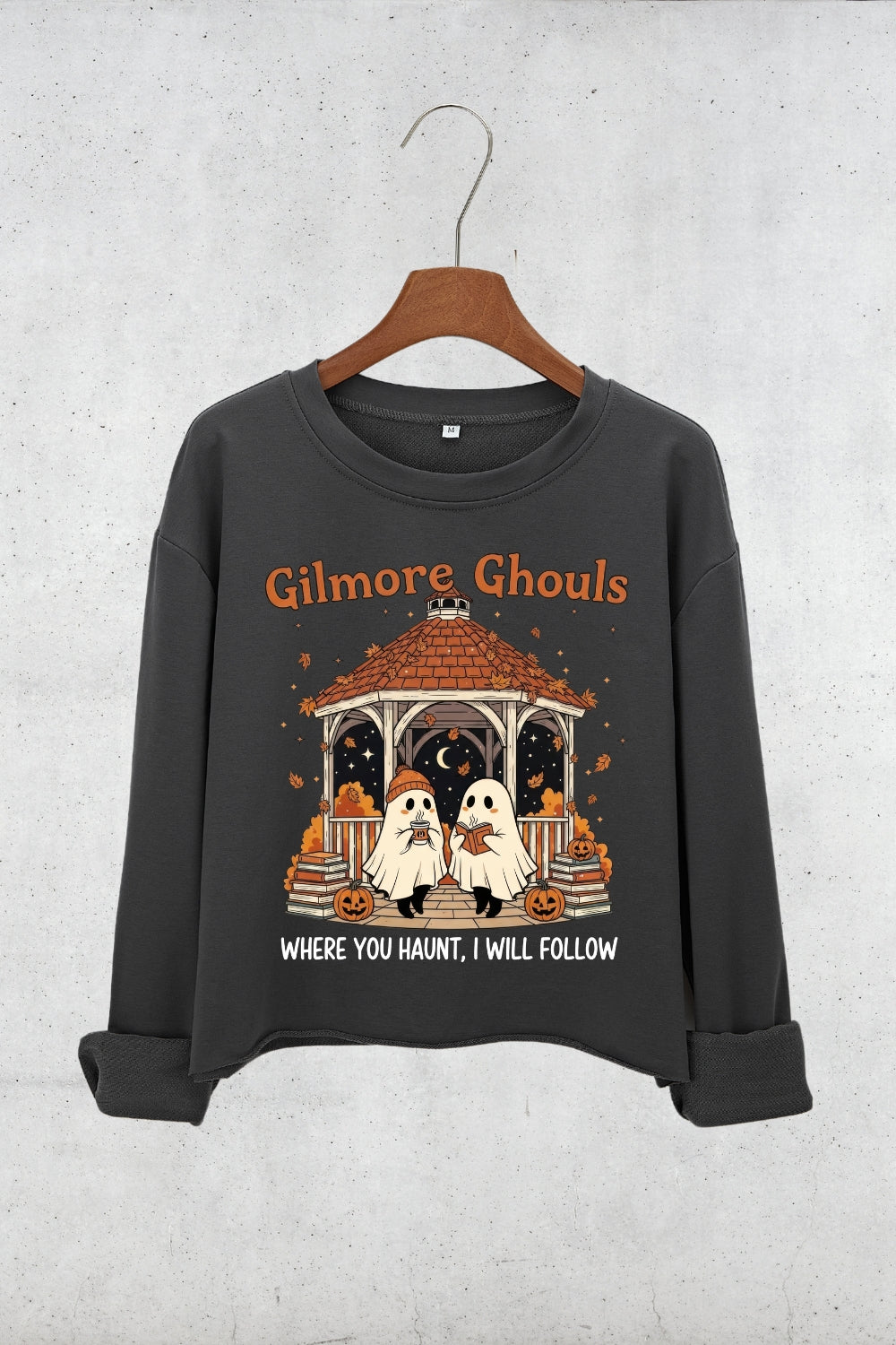 Gilmore Ghouls Halloween Spooky Crop Sweatshirt For Women