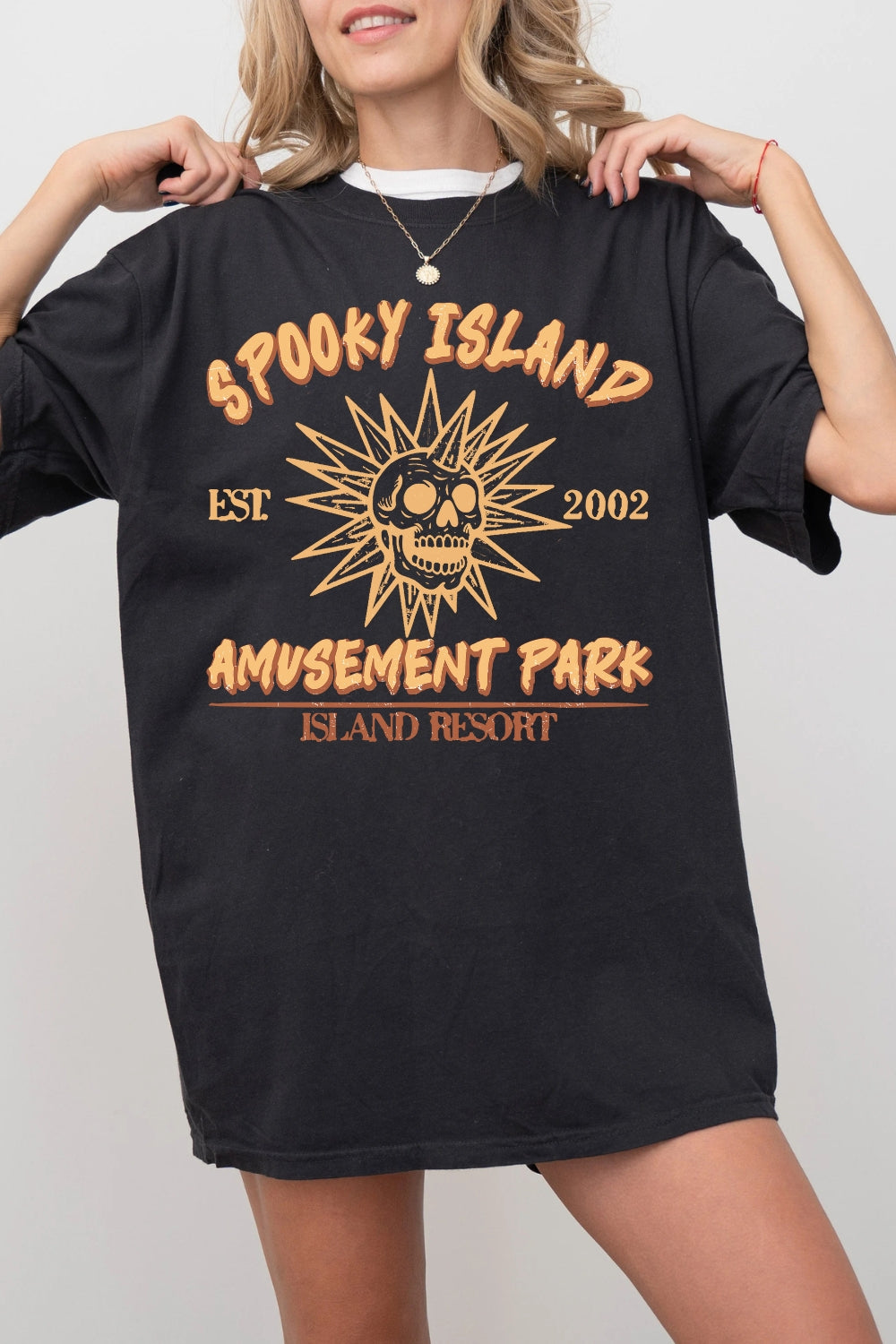 Spooky Island Retro Halloween Tee For Women