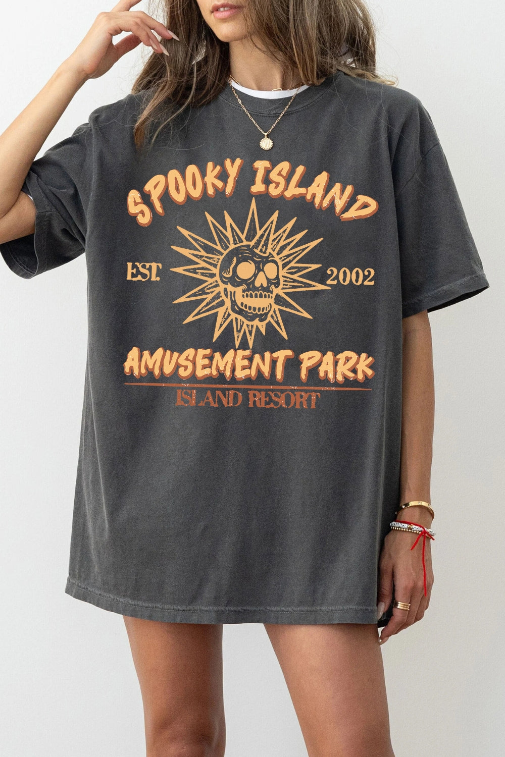 Spooky Island Retro Halloween Tee For Women