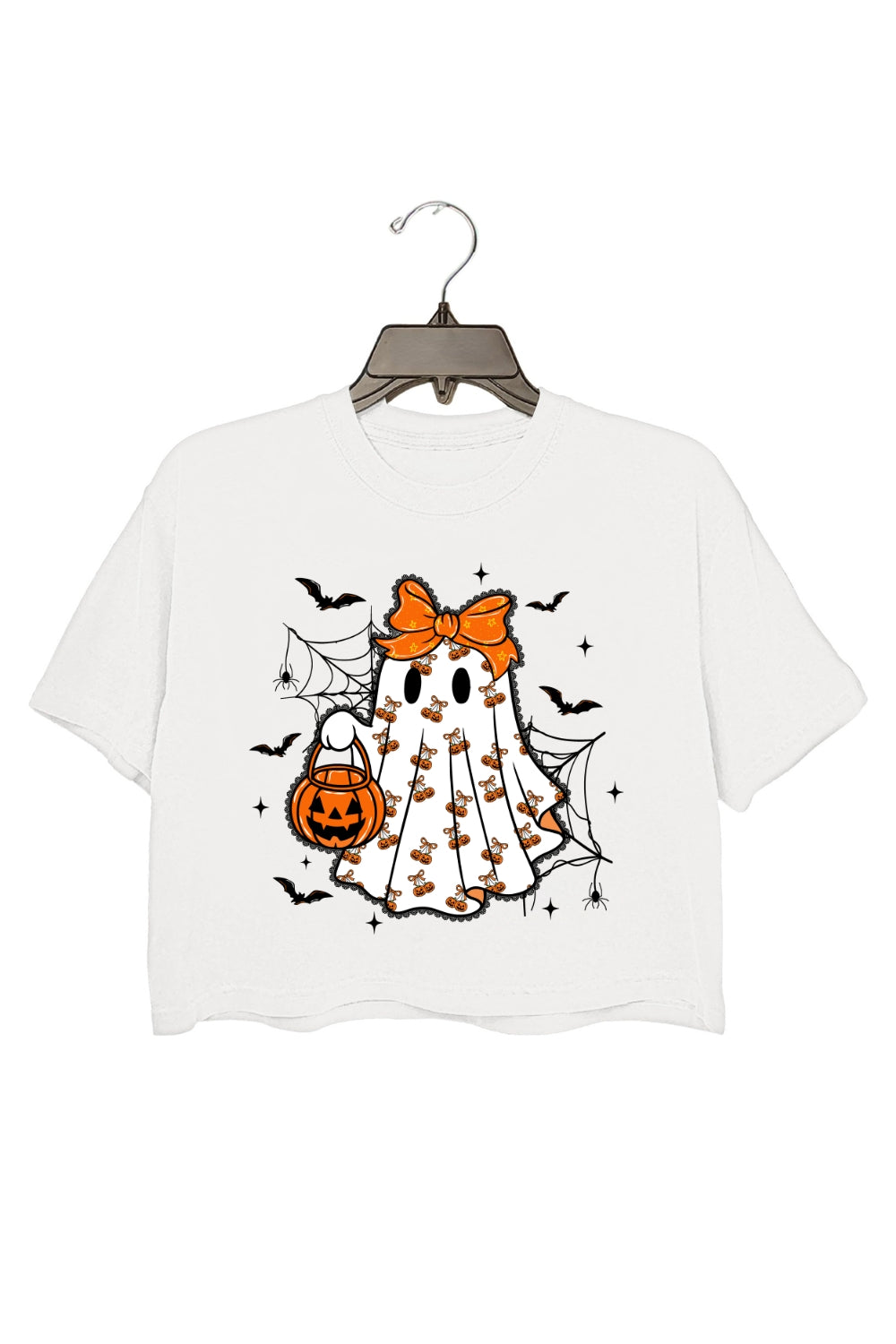 Lace Ghost Coquette Girly Halloween Crop Top For Women