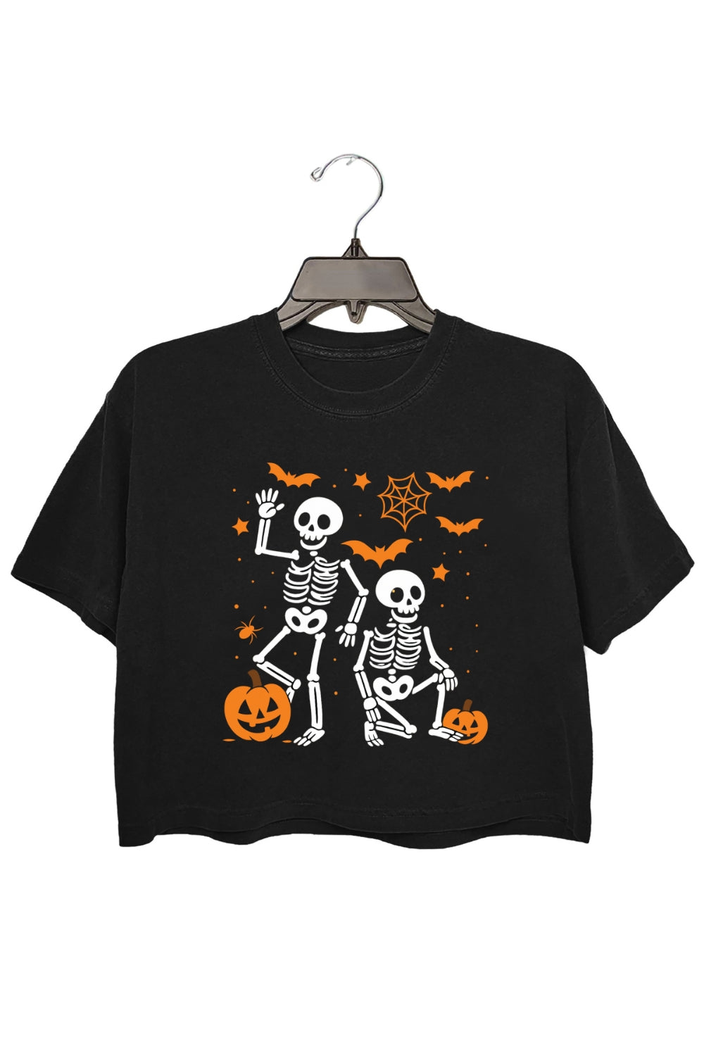 Slightly Subtle FDT Halloween Skeleton Crop Top For Women