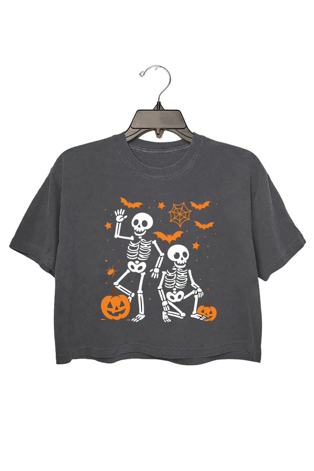 Slightly Subtle FDT Halloween Skeleton Crop Top For Women