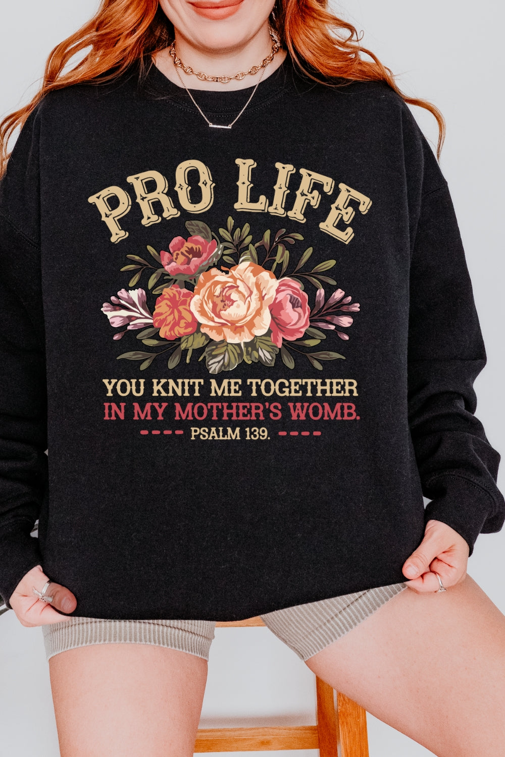 Pro Life Faith Religious Wildflower Sweatshirt For Women