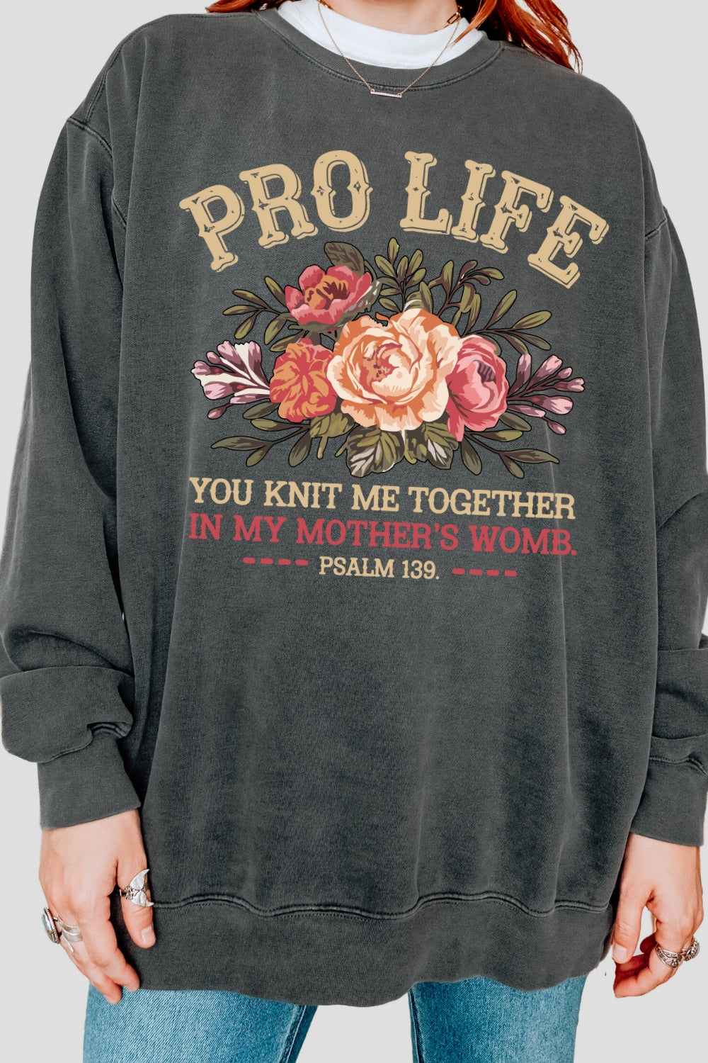Pro Life Faith Religious Wildflower Sweatshirt For Women