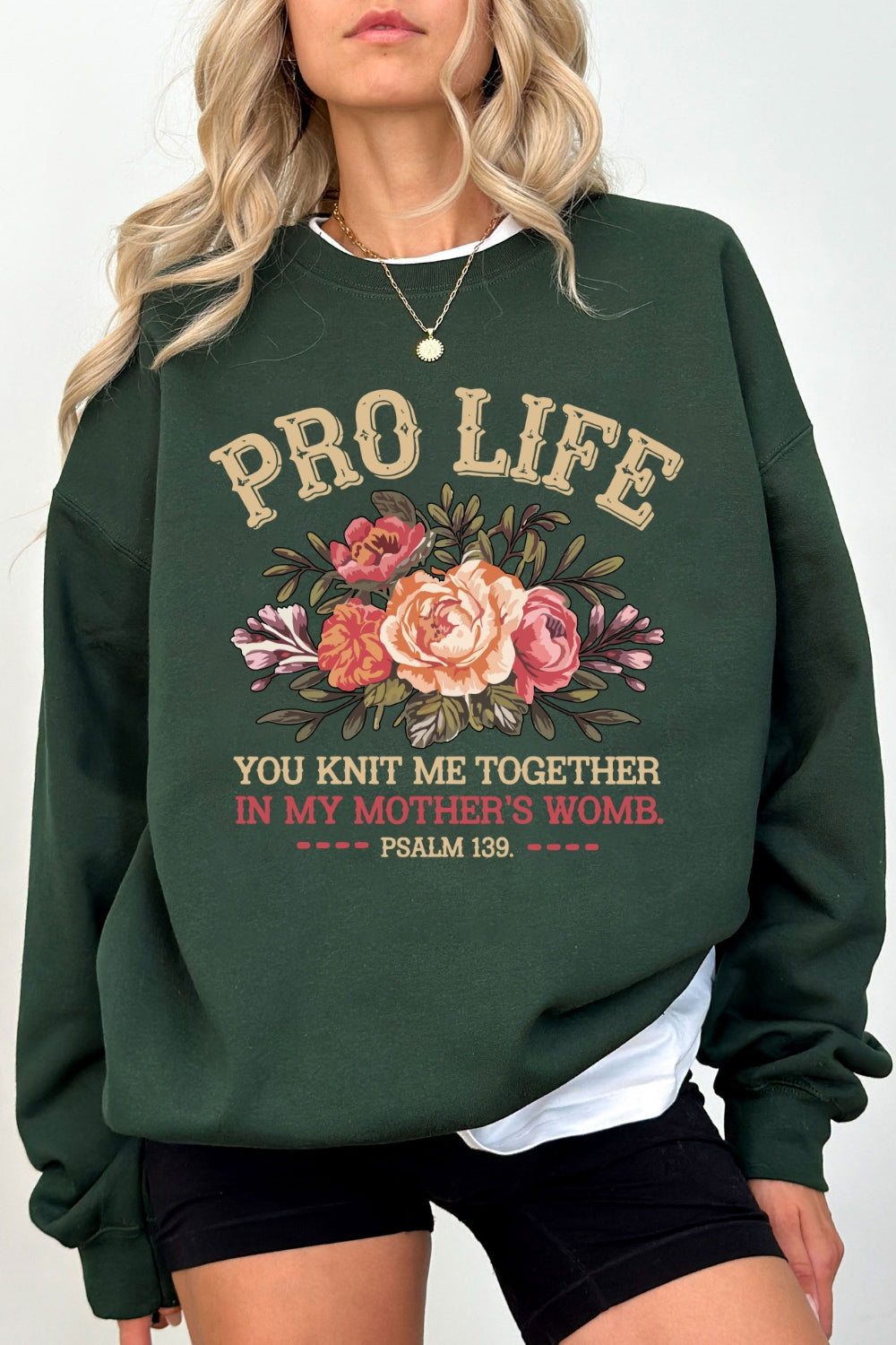 Pro Life Faith Religious Wildflower Sweatshirt For Women
