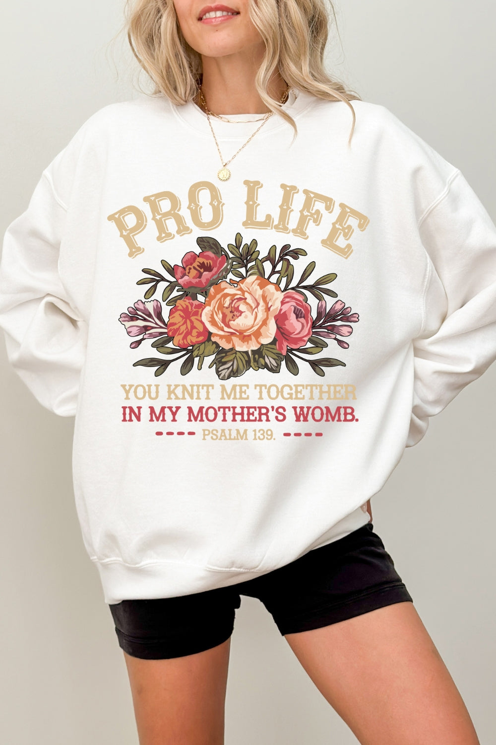 Pro Life Faith Religious Wildflower Sweatshirt For Women