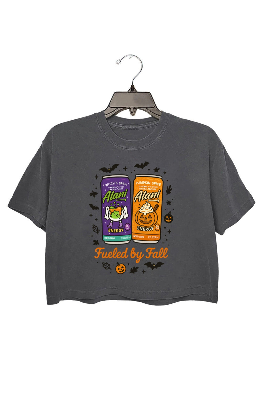 Fueled By Fall Halloween Energy Drink Crop Top For Women
