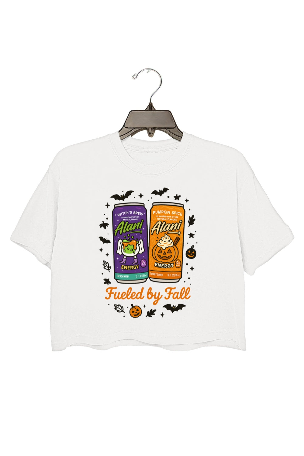Fueled By Fall Halloween Energy Drink Crop Top For Women