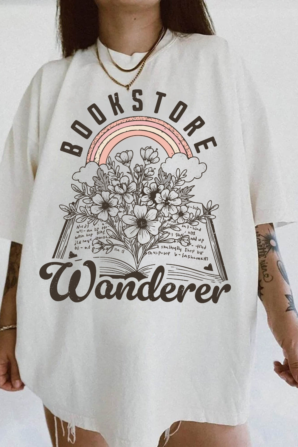Bookstore Wanderer Trendy Bookish Tee For Women