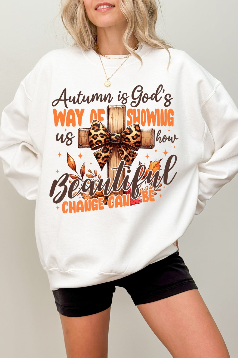 Autumn God Fall Christian Thanksgiving Sweatshirt For Women
