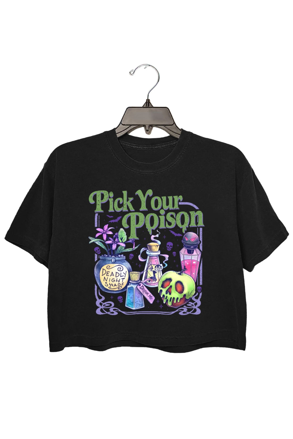 Retro Halloween Pick Your Poison Crop Top For Women