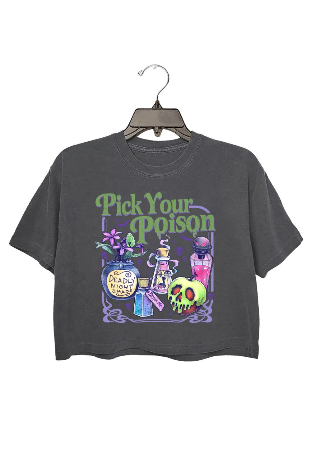 Retro Halloween Pick Your Poison Crop Top For Women