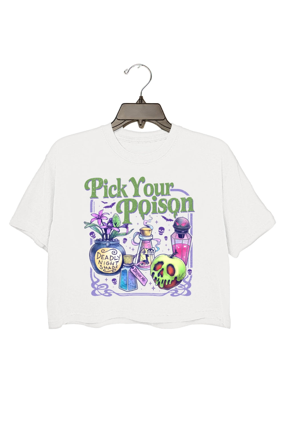 Retro Halloween Pick Your Poison Crop Top For Women