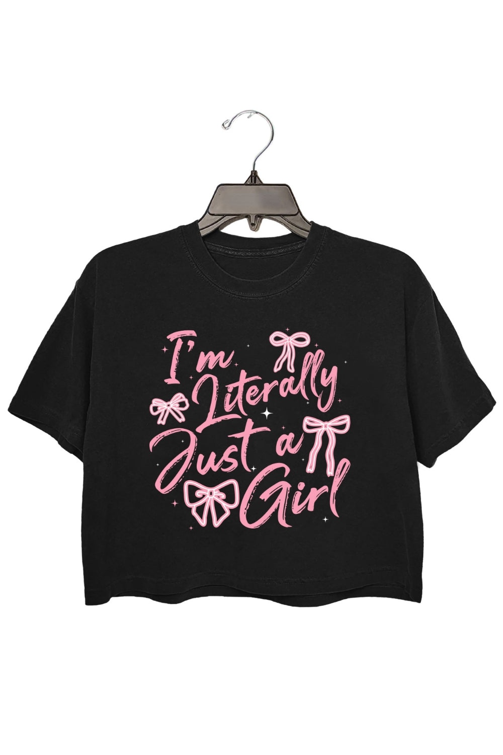 I'm Literally Just A Girl Bow Crop Top For Women