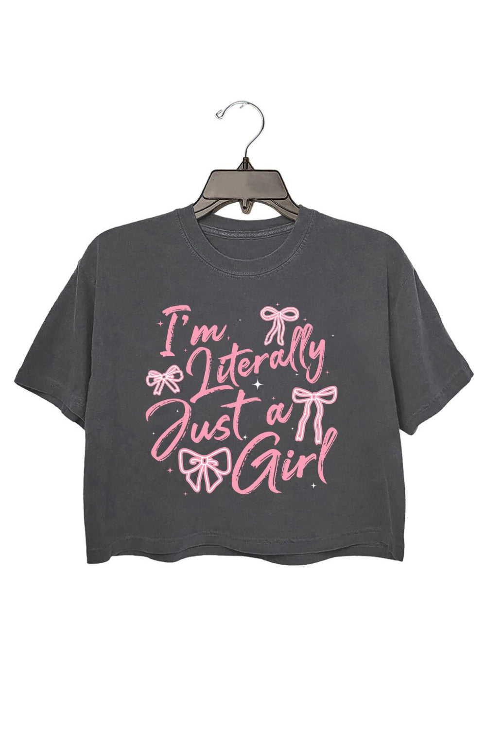 I'm Literally Just A Girl Bow Crop Top For Women