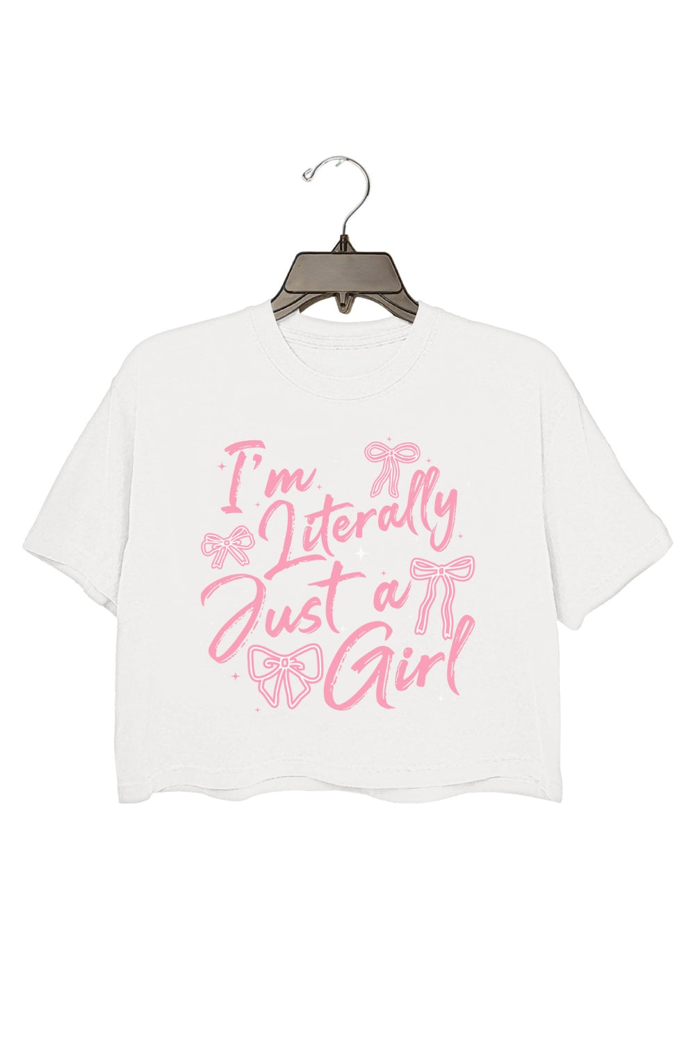 I'm Literally Just A Girl Bow Crop Top For Women