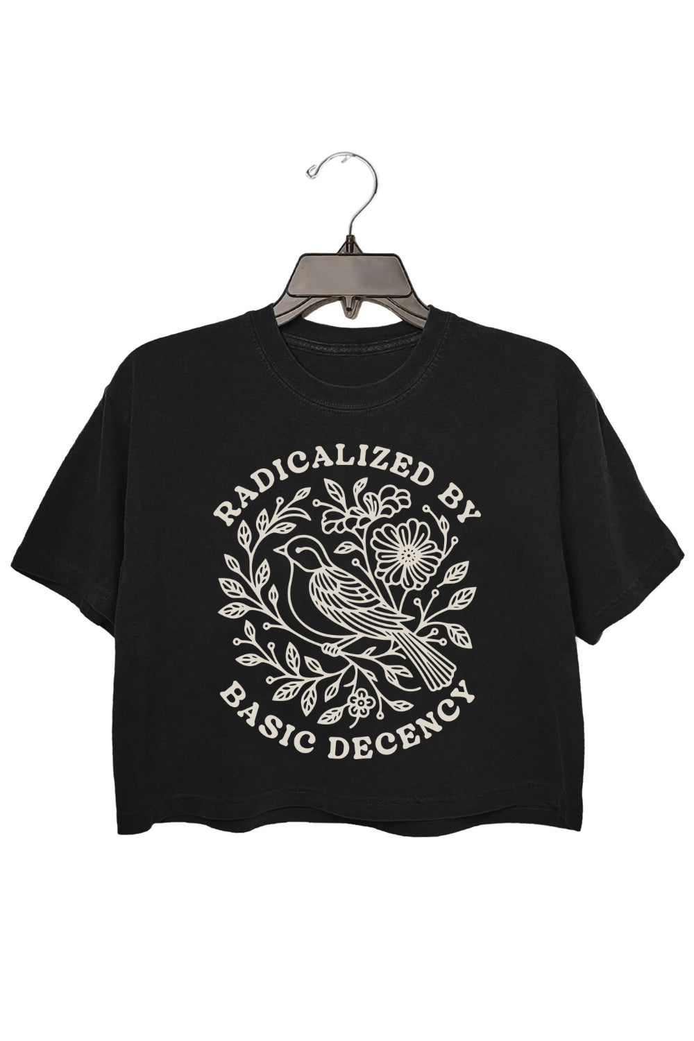 Radicalized by Basic Decency Bird Crop Tee For Women