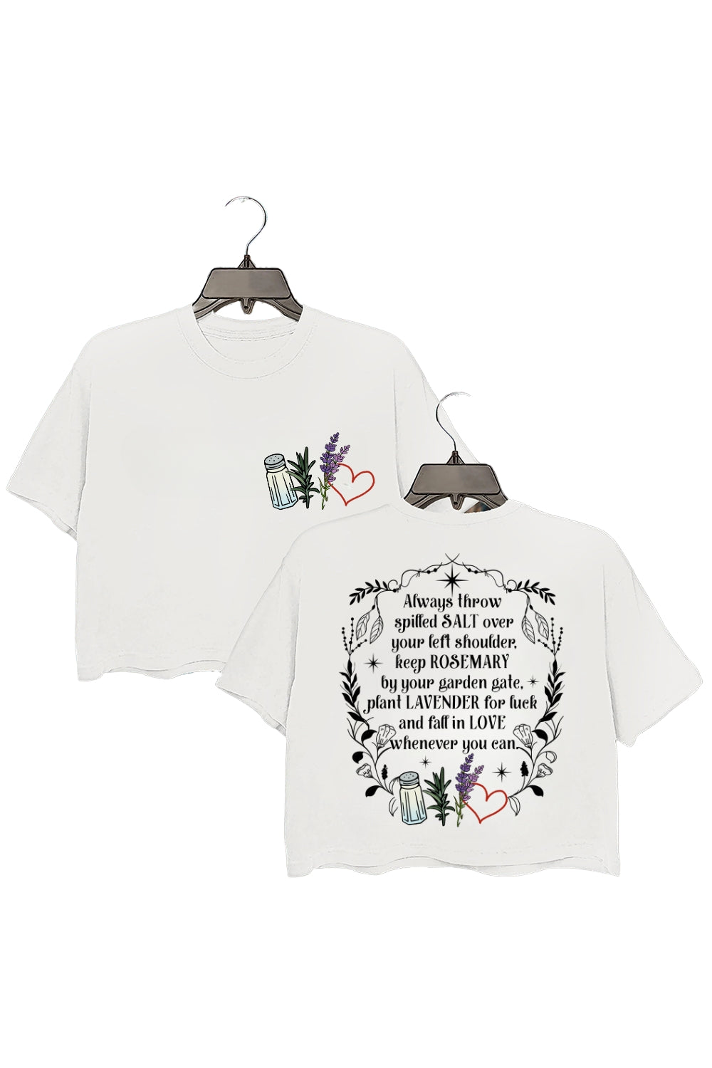 Practical Magic Salt Rosemary Lavender Love Crop Top For Women