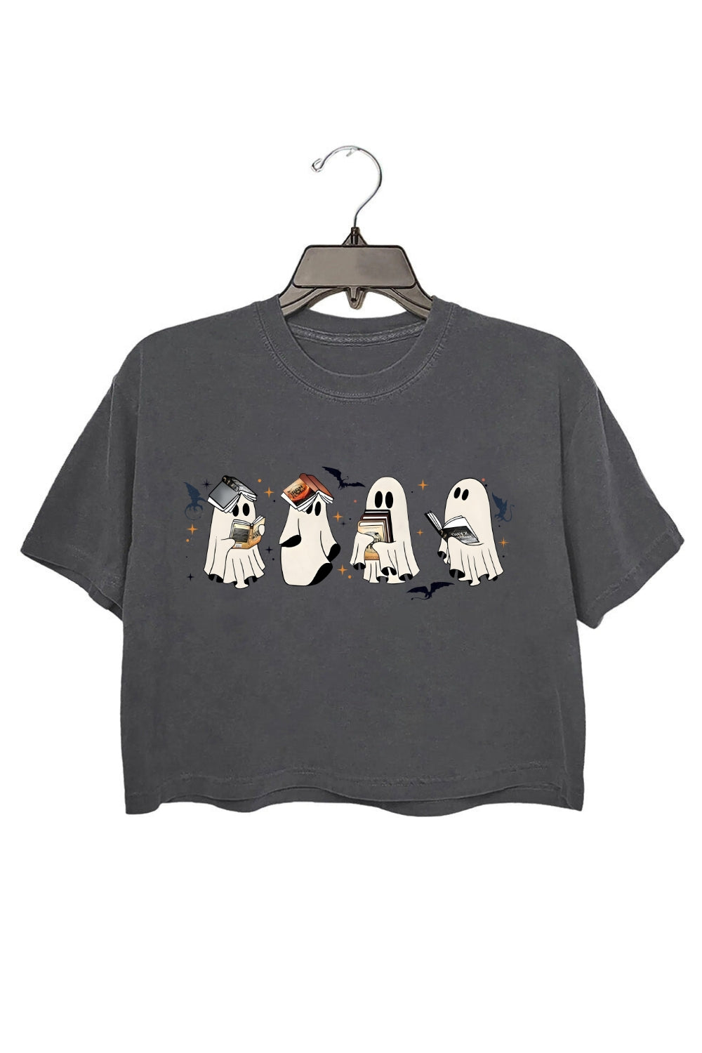 Fourth Wing Ghost Book Reading Crop Top For Women