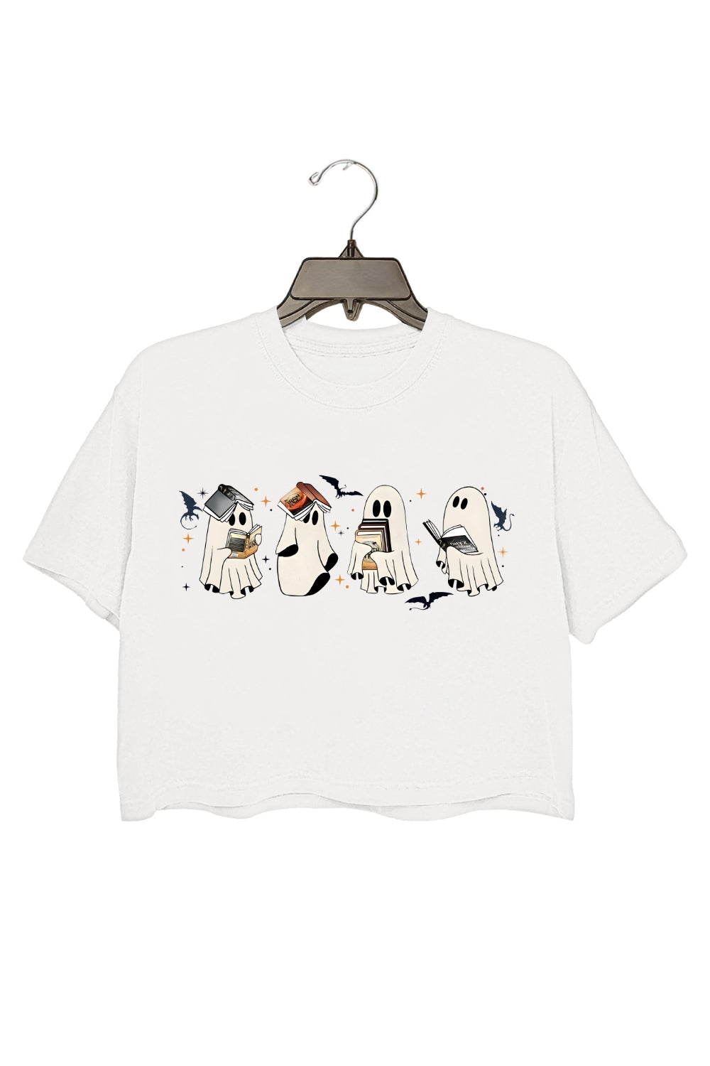 Fourth Wing Ghost Book Reading Crop Top For Women