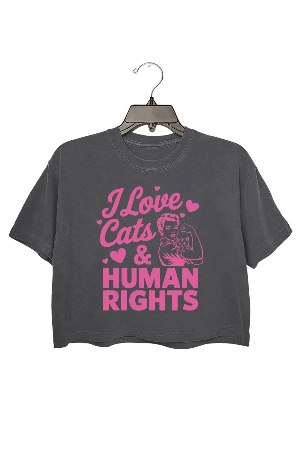 I Love Cats And Human Rights Crop Top For Women