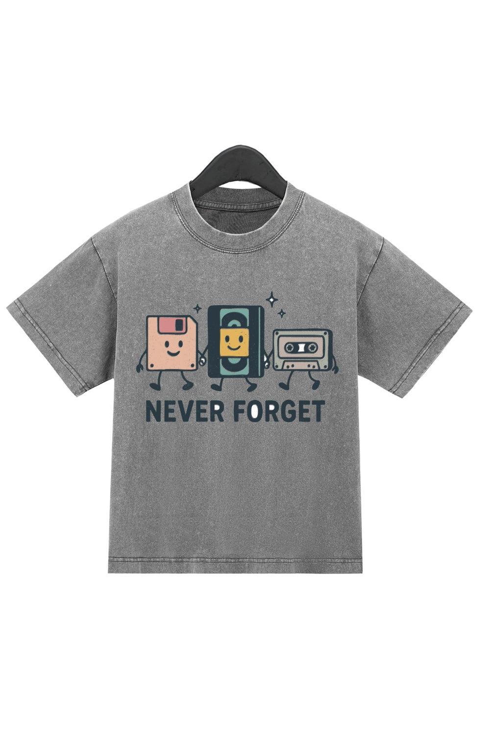 Retro Never Forget Cassette Tape Nostalgia Washed Crop Top For Women