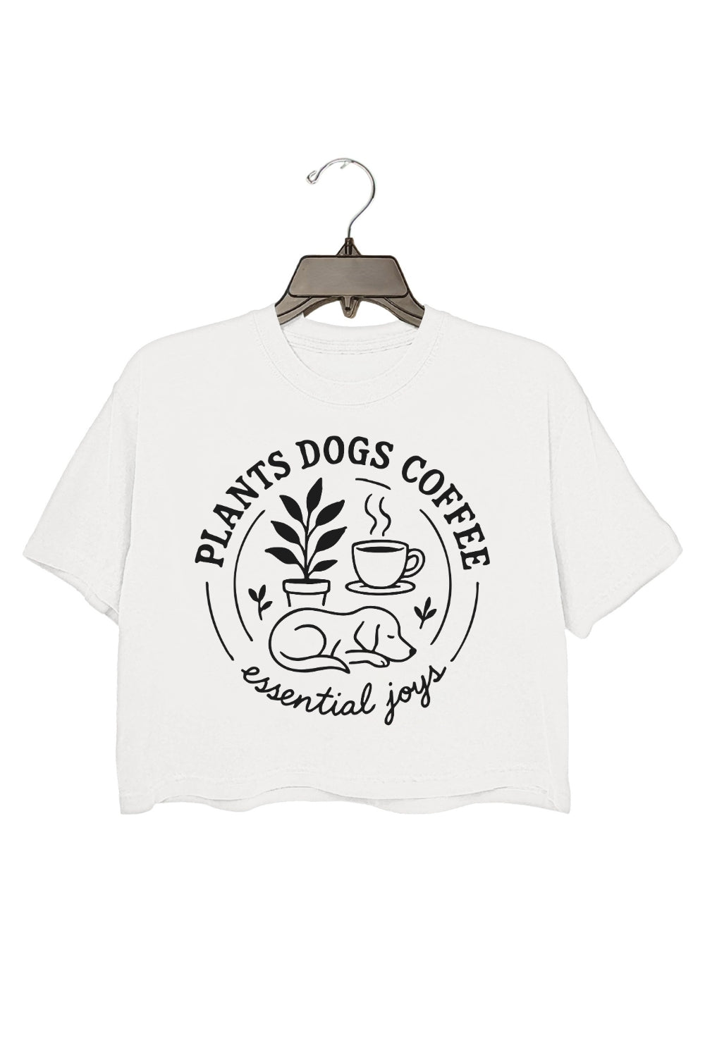 Plants Dogs Coffee Crop Top For Women
