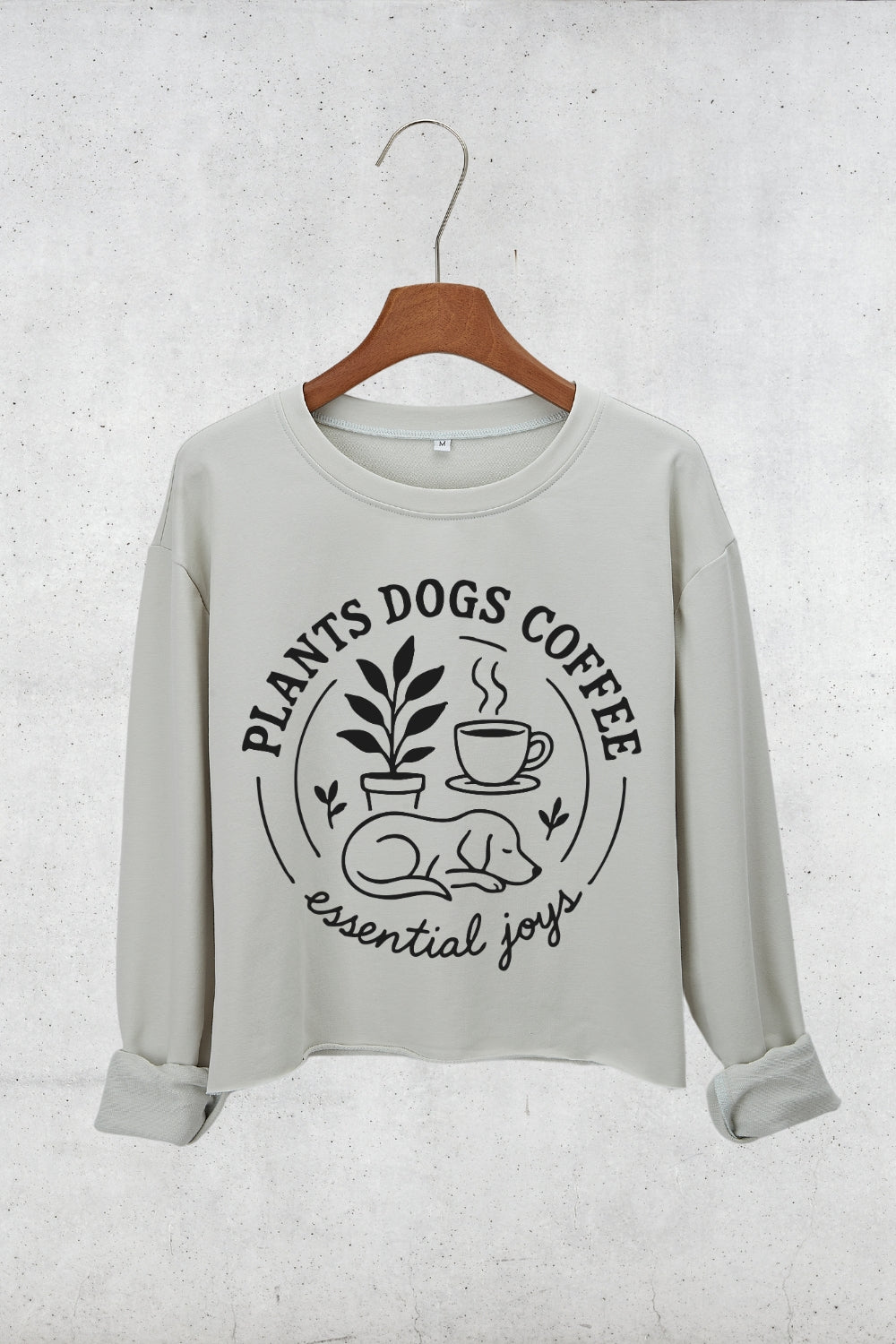 Plants Dogs Coffee Crop Sweatshirt For Women