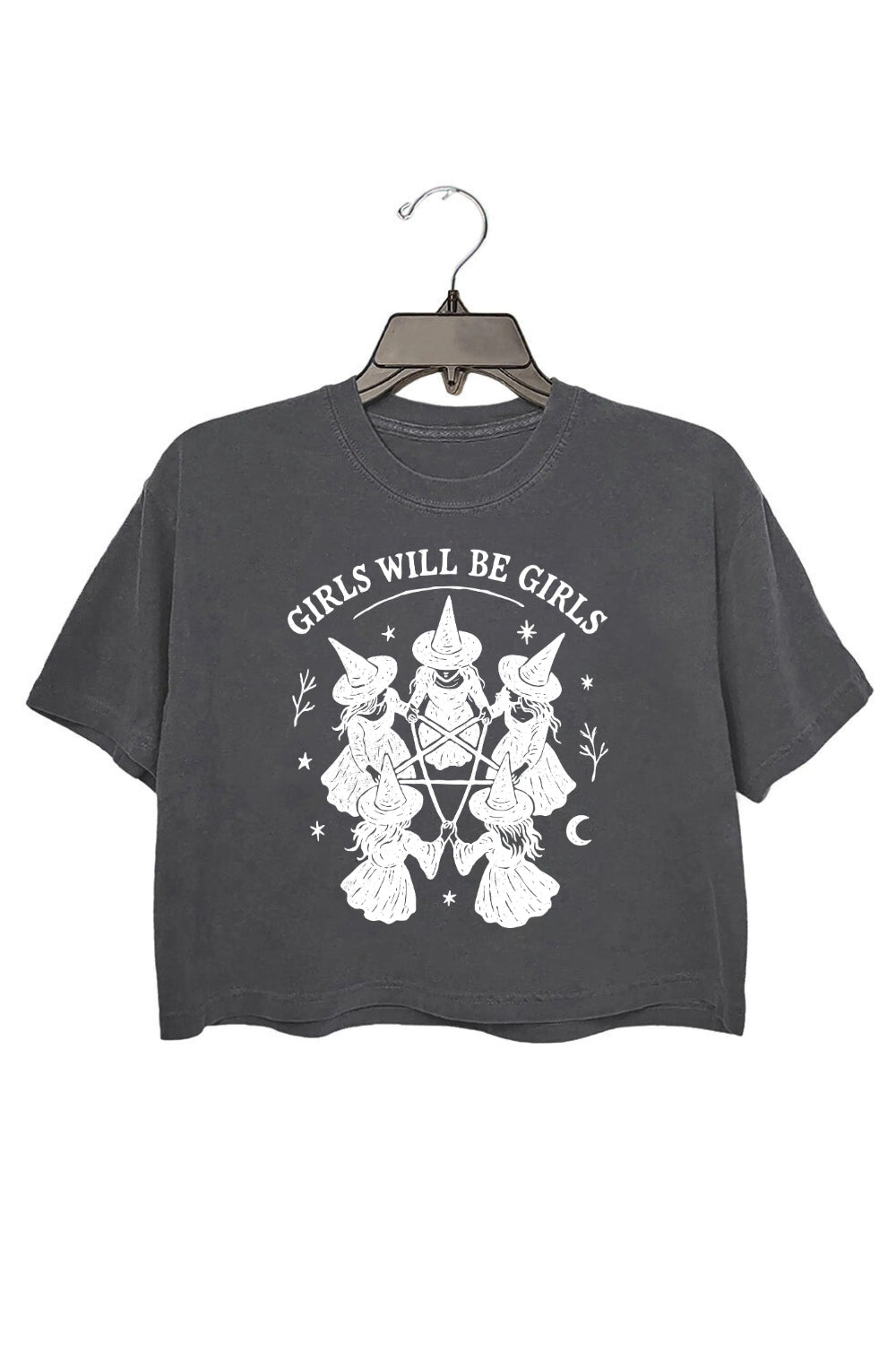 Girls Will Be Girls Witch Circle Clipart Crop Top For Women