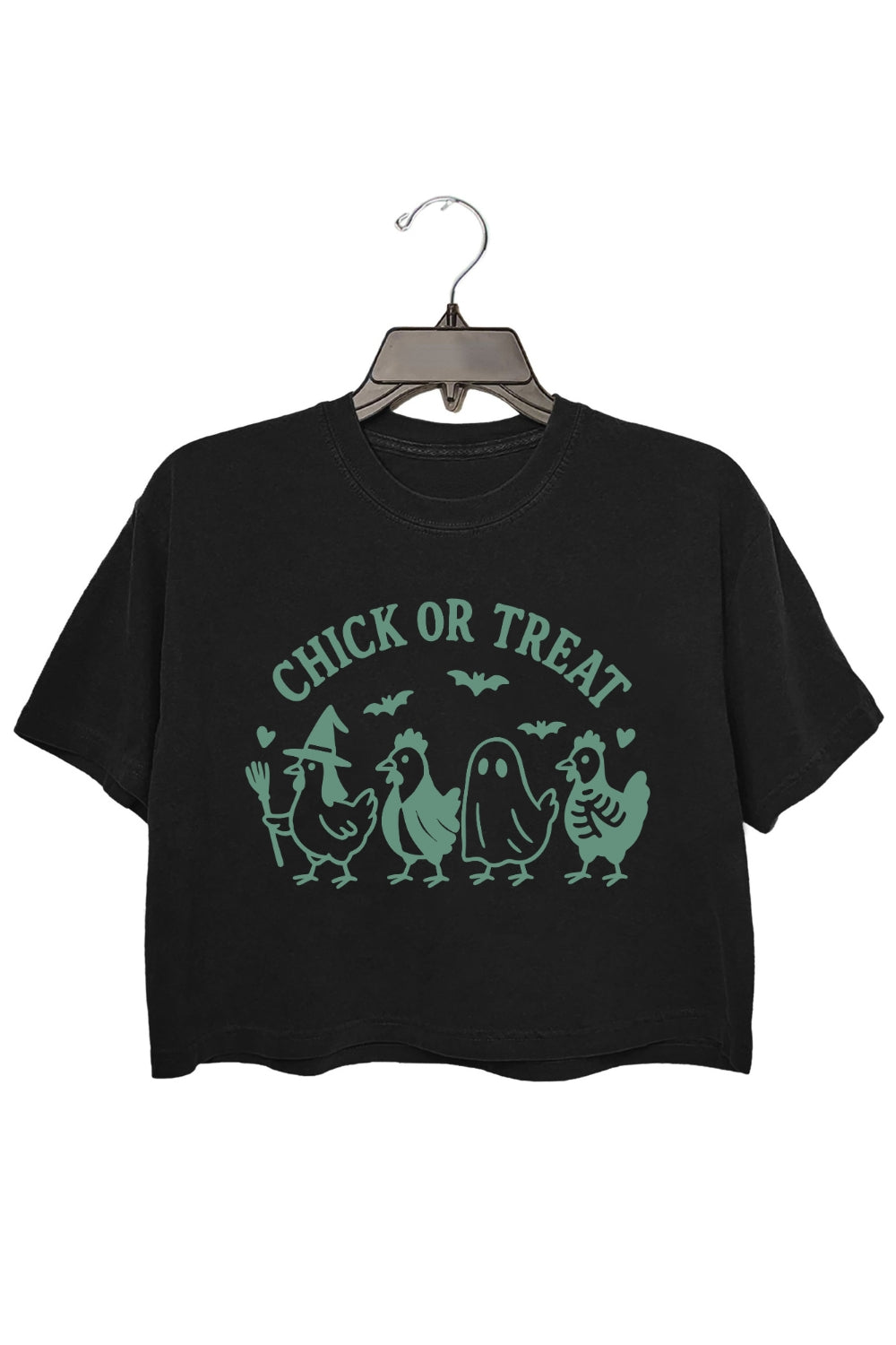Chick Or Treat Halloween Chicken Crop Top For Women