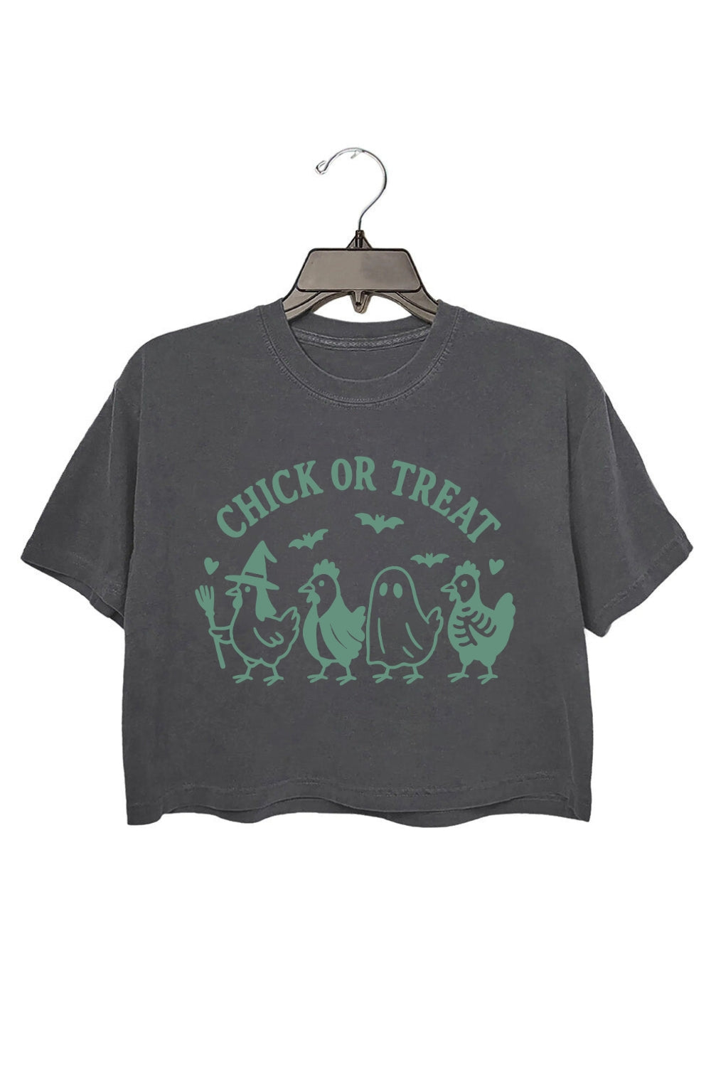 Chick Or Treat Halloween Chicken Crop Top For Women