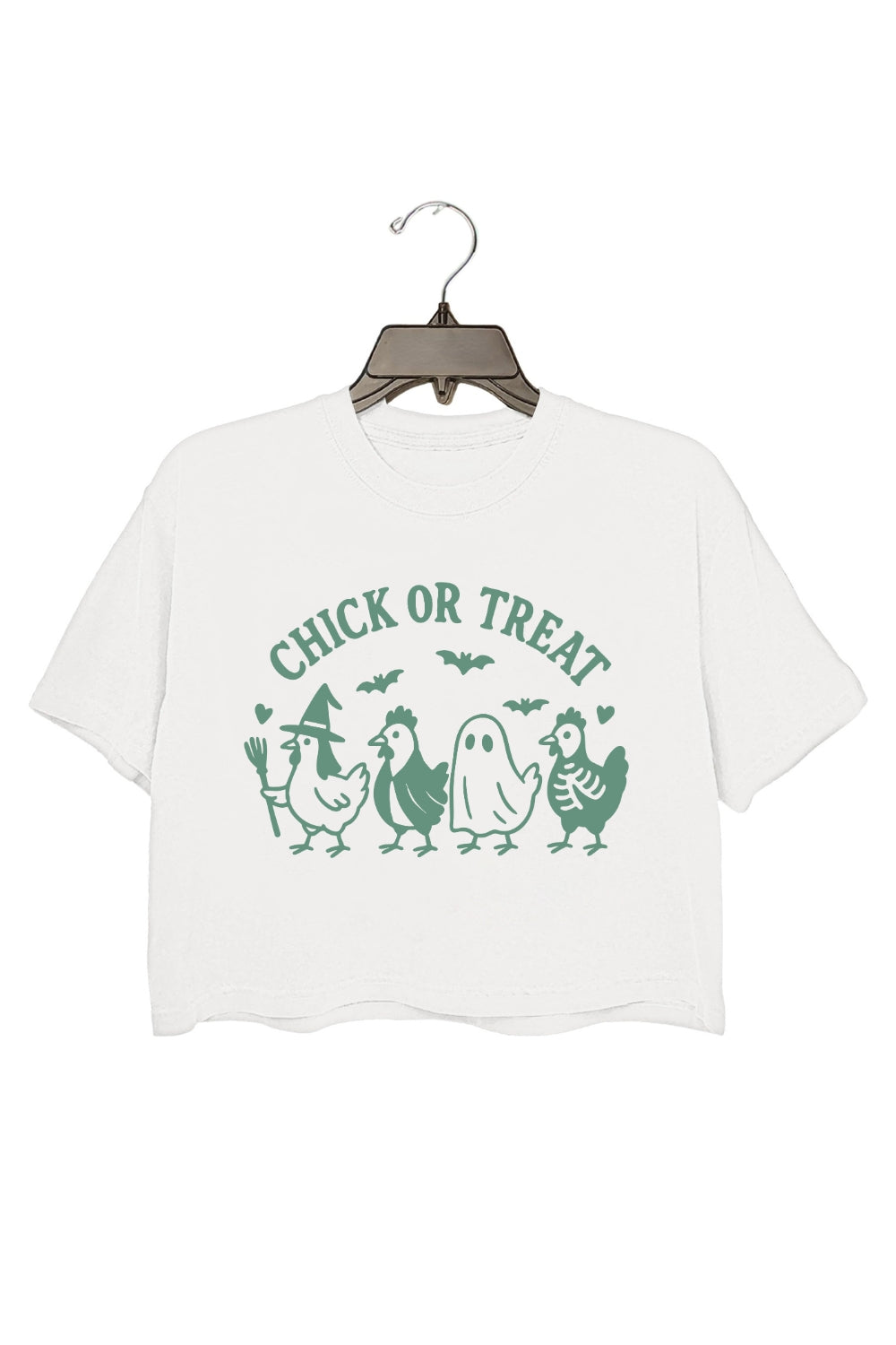 Chick Or Treat Halloween Chicken Crop Top For Women