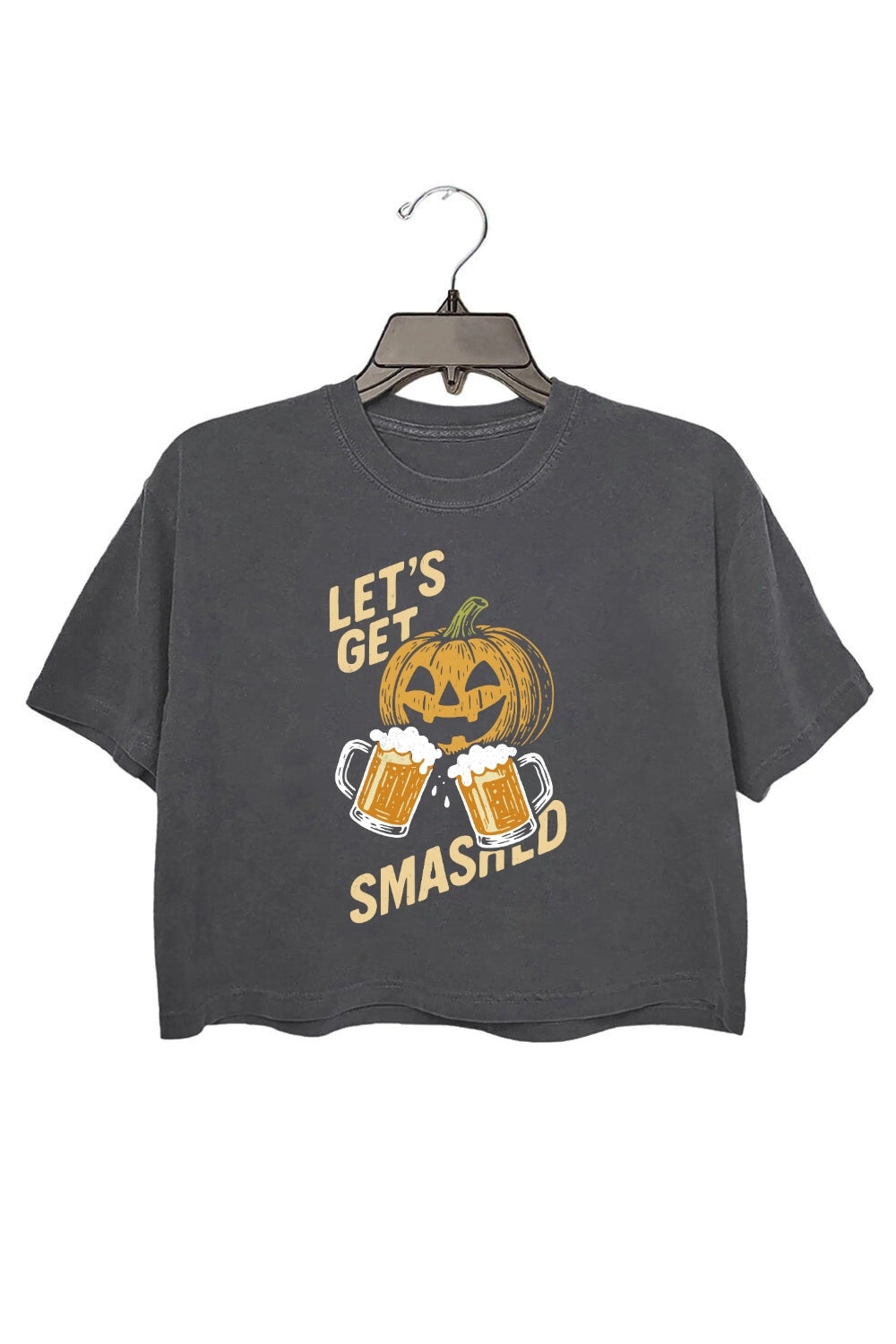 Let’s Get Smashed Halloween Beer Mug Crop Top For Women