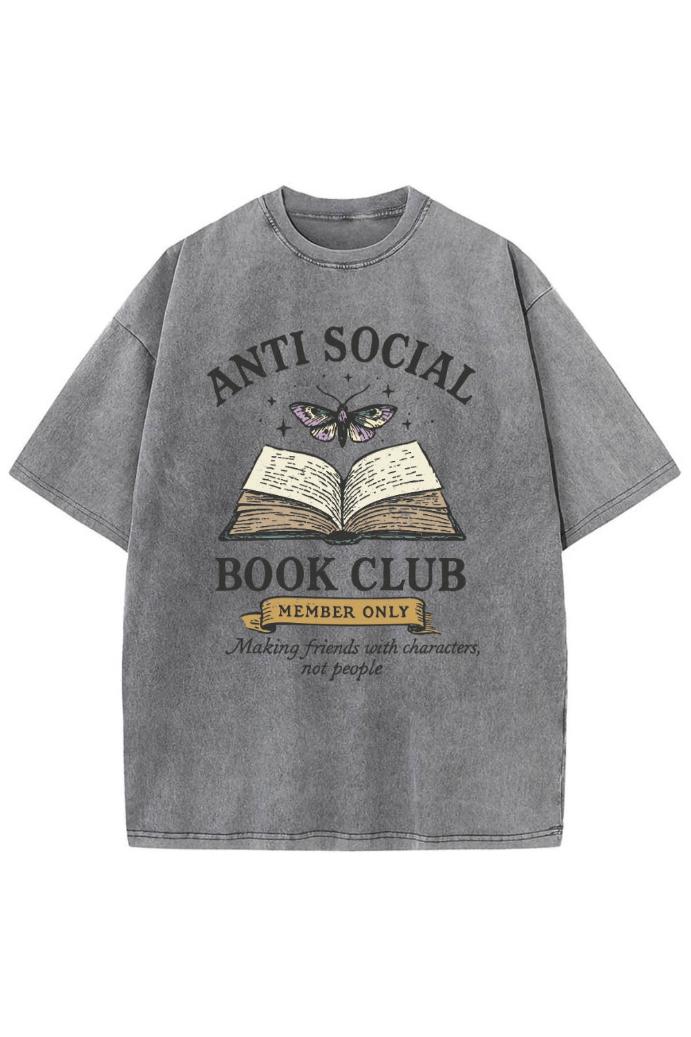 Anti Social Book Club Vintage Washed Tee