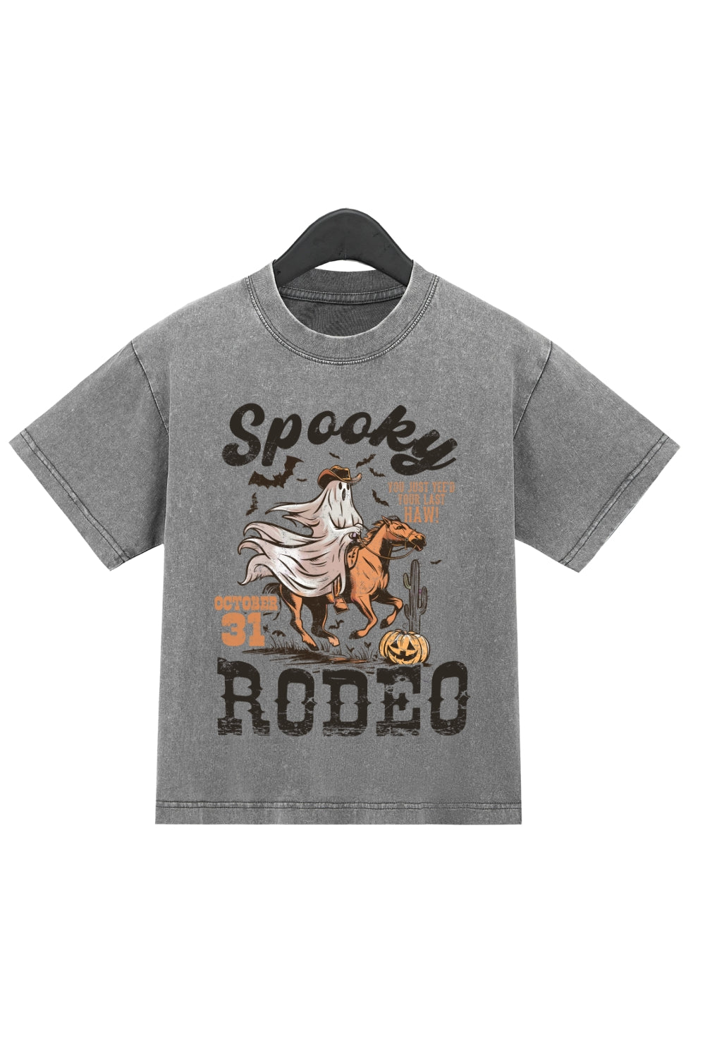 Spooky Rodeo Western Halloween Washed Crop Top For Women