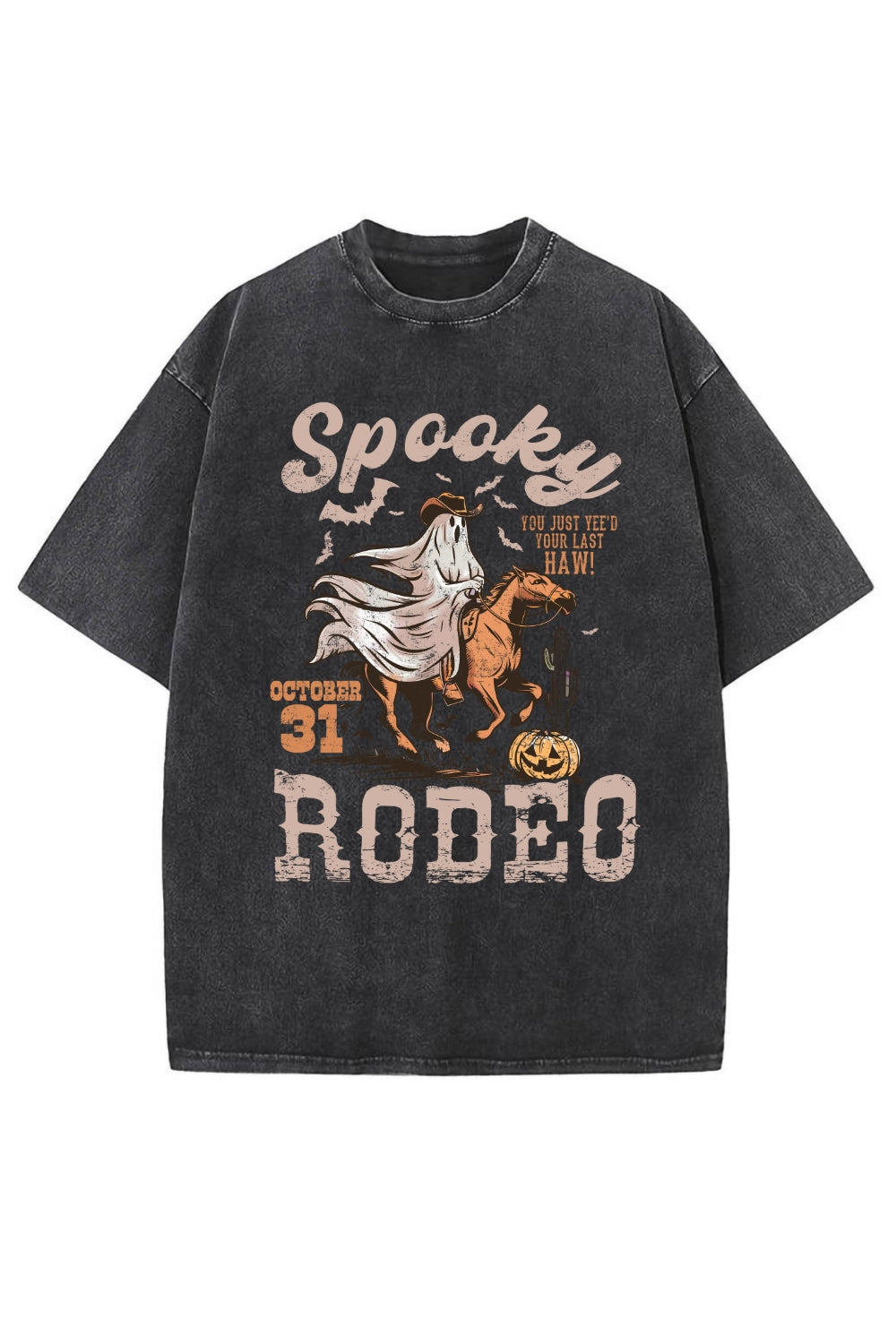 Spooky Rodeo Western Halloween Vintage Washed Tee