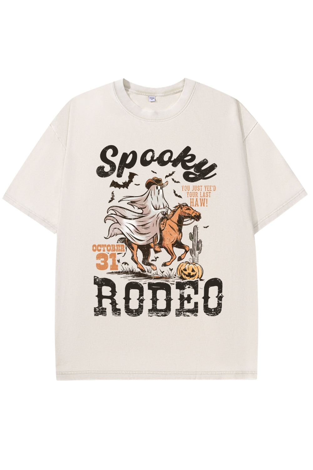 Spooky Rodeo Western Halloween Vintage Washed Tee