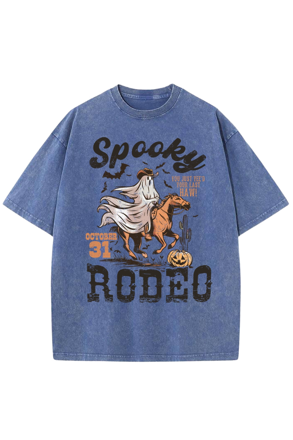 Spooky Rodeo Western Halloween Vintage Washed Tee
