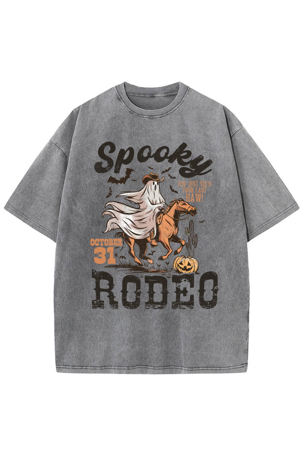 Spooky Rodeo Western Halloween Vintage Washed Tee
