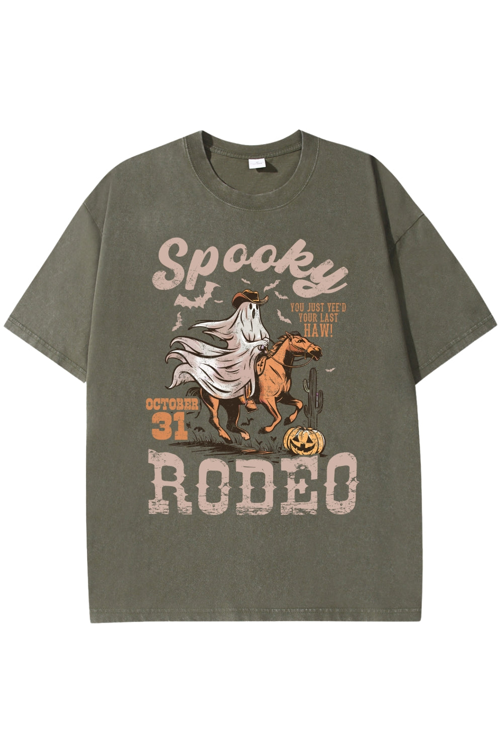 Spooky Rodeo Western Halloween Vintage Washed Tee