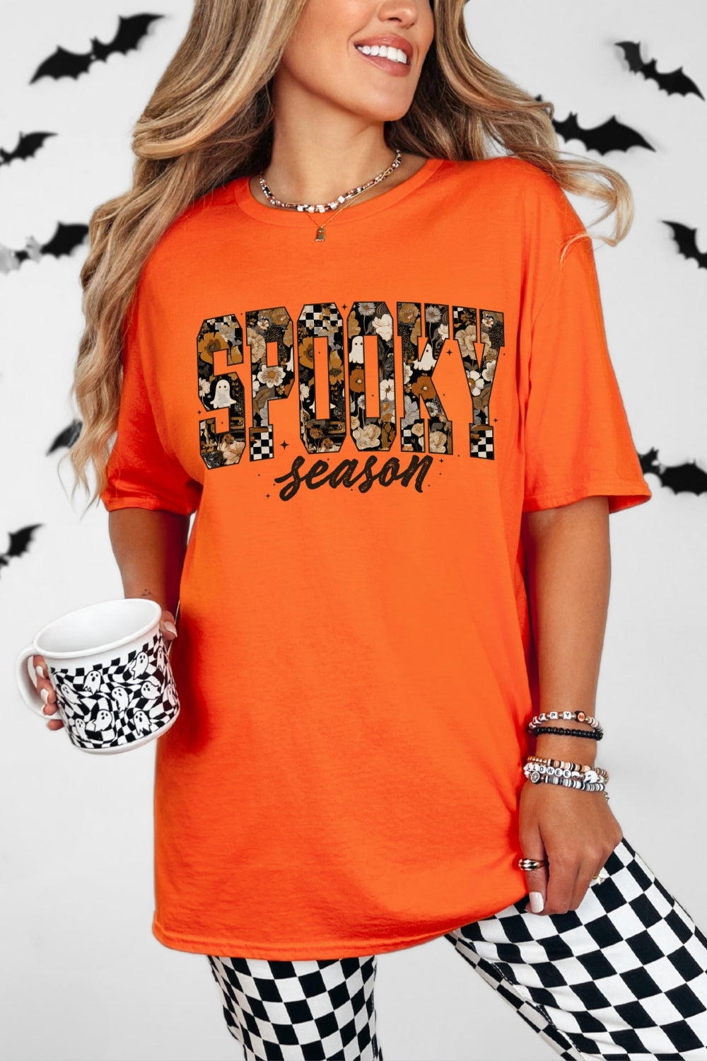 Spooky Season Fall pumpkin Sublimation Tee For Women