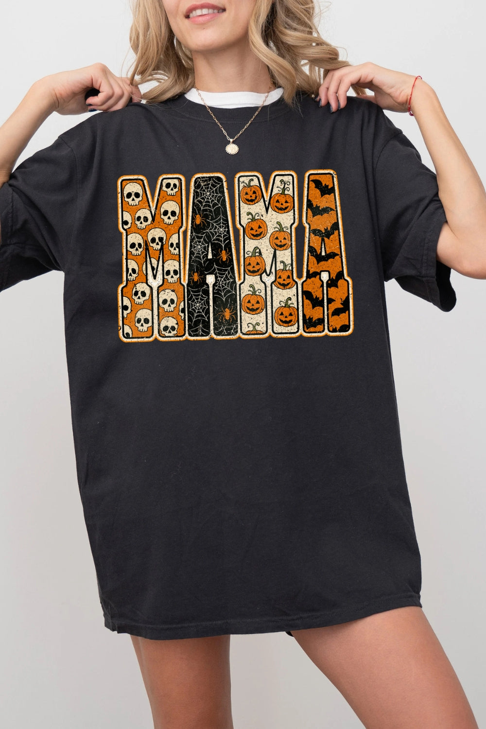 Mama Pumpkin Leopard Halloween Tee For Women